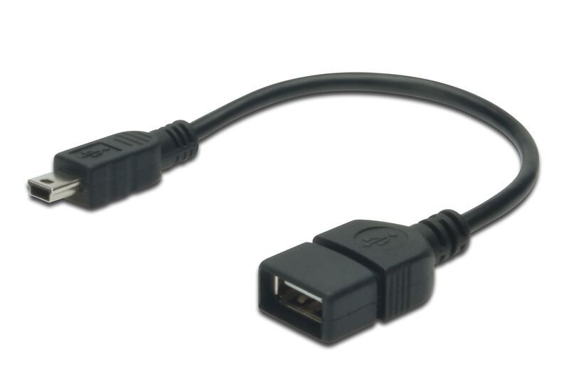 ASSMANN AK-300310-002-S USB 2.0 adap. kab.OTG, Tip mini B - A M/F, 0,2m