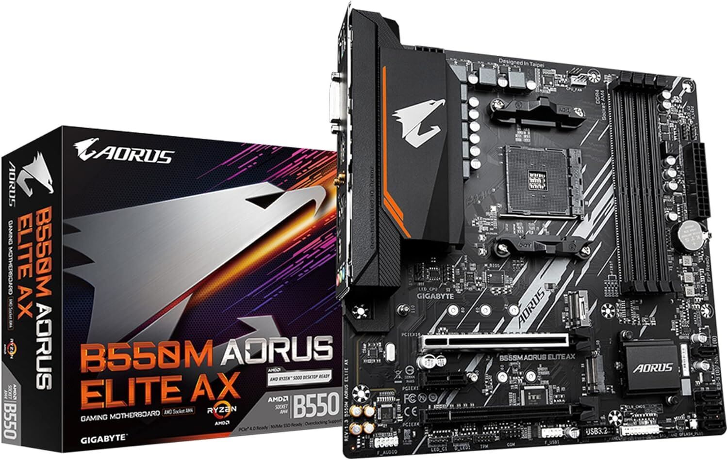 GIGABYTE B550M-AORUSELITEAX 4733MHz OC DDR4 AM4 M.2 HDMI Micro-ATX Anakart