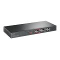 TP-LINK TL-SL1218P 16-Port 10/100 Mbps + 2-Port Gigabit Rackmount Switch with 16-Port PoE+