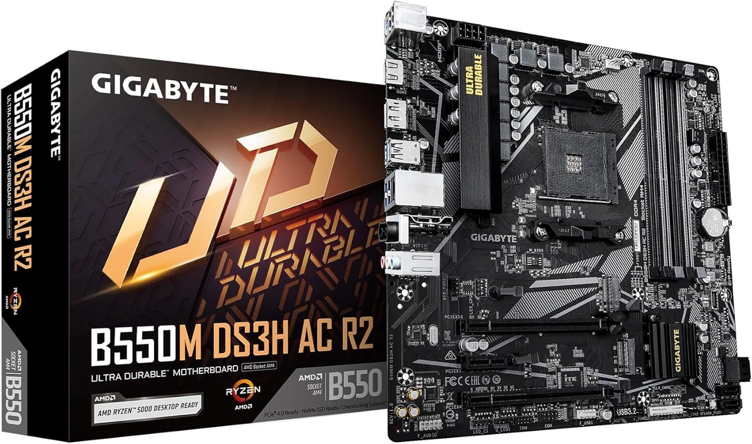 GIGABYTE B550M-DS3H-AC-R2 4733 MHz OC DDR4 AM4 M.2 HDMI DP Micro-ATX Anakart