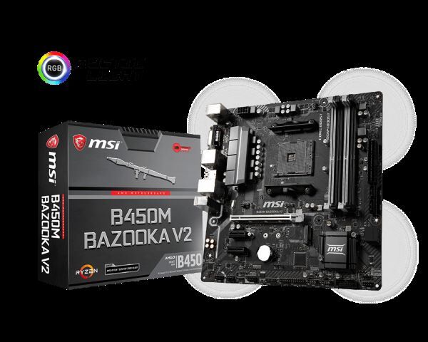 MSI AMD B450M AM4 DDR4 3466MHz DVI,HDMI Anakart B450M_BAZOOKA_V2