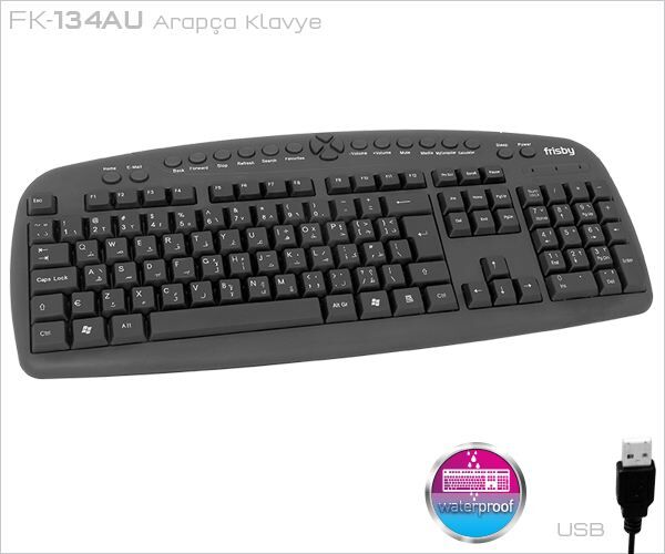 FRISBY FK-134AU Kablolu Arapça USB MM Klavye