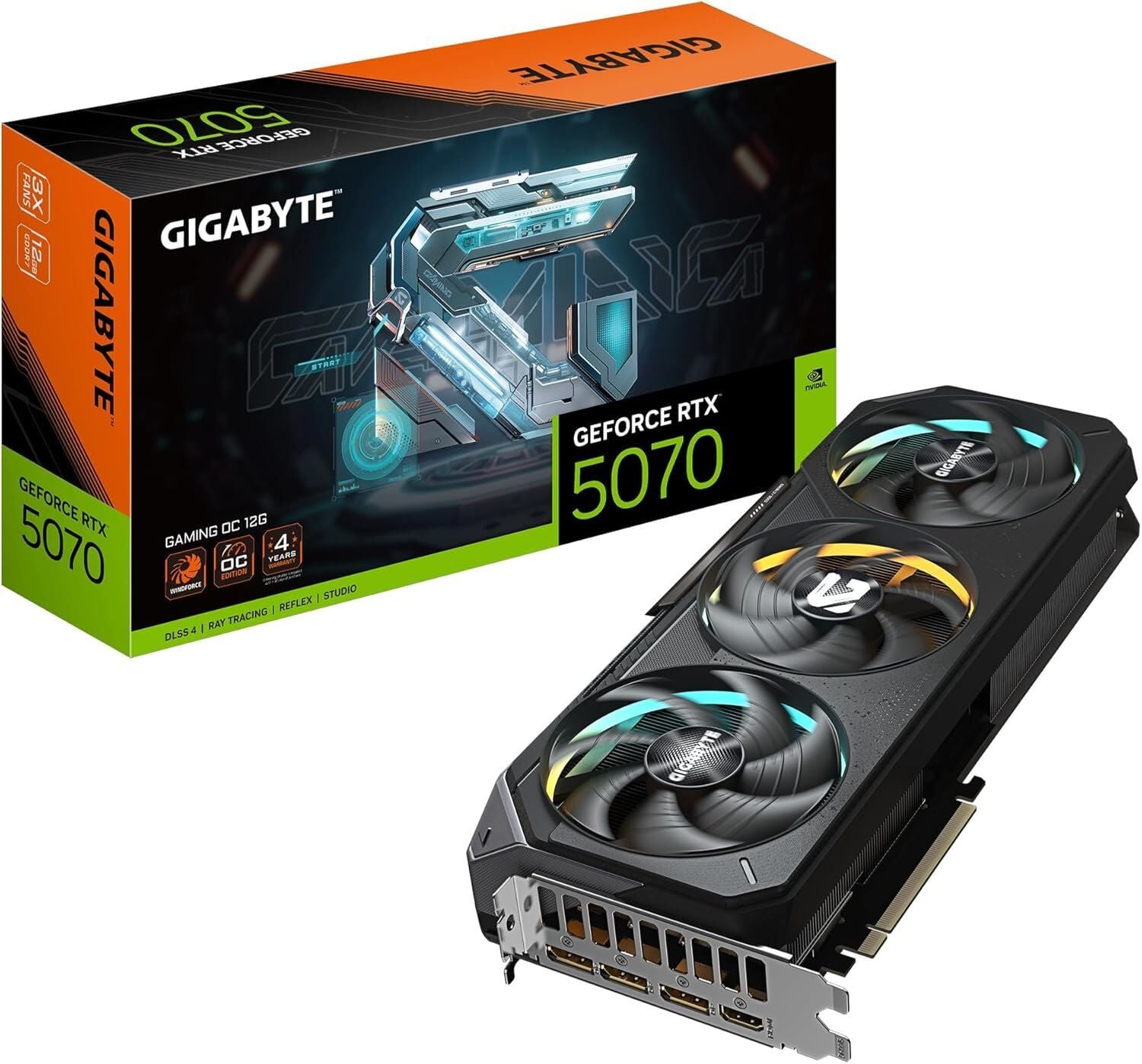 GIGABYTE GV-N5070GAMOC-12GD VGA RTX5070 GAMING OC 12GB 192B GDDR7 DP-HDMI EKRAN KARTI
