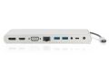 DIGITUS DA-70864 USB-C, 12-Port 4x USB 3.0,1x USB-C,3x video,RJ45,2x audio RJ45, 2x Audio