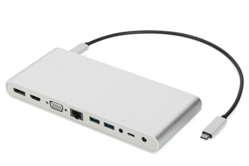 DIGITUS DA-70864 USB-C, 12-Port 4x USB 3.0,1x USB-C,3x video,RJ45,2x audio RJ45, 2x Audio