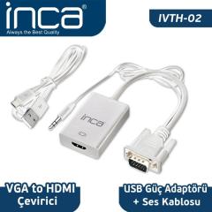 INCA Vga to Hdmı HD Görüntü +Ses Aktarıcı Çevirici (Hdmı Dişi VGA Erkek) IVTH-02