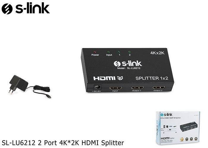 S-LINK 2 Port 4K*2K HDMI Splitter SL-LU6212
