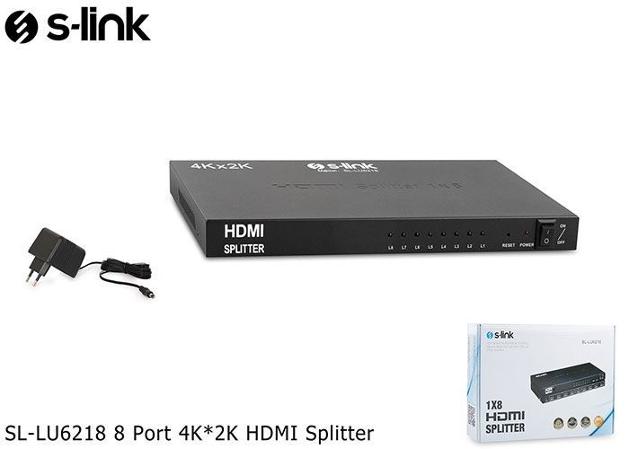 S-LINK 8 Port 4K*2K HDMI Splitter SL-LU6218
