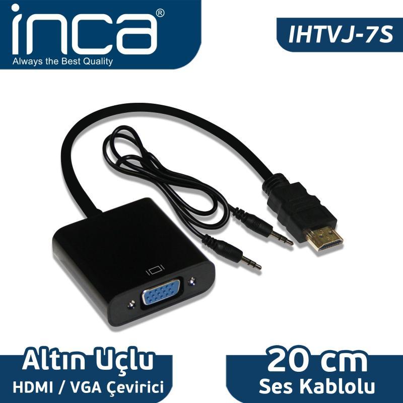INCA 20cm Hdmı To Vga Jaklı Çevirici ( Ses Kablosu Dahil ) IHTVJ-7S