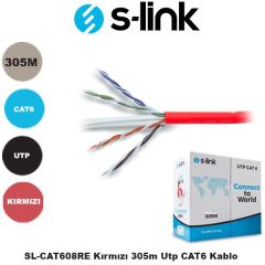 S-LINK Cat6 305m Awg 24 UTP Kırmızı Network Kablosu SL-CAT608RE