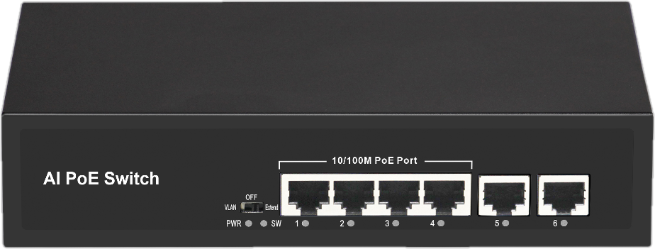SCSI SC4AF 4P 10/100 + 2P 10/100 POE switch 65W