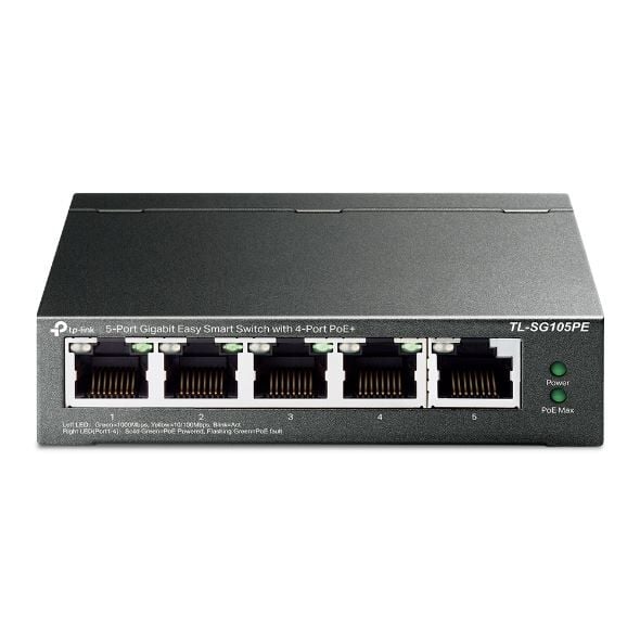 OMADA TL-SG105PE 5-Port Gigabit Easy Smart Switch with 4-Port PoE+