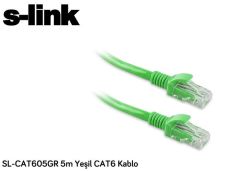 S-LINK CAT6 5M Yeşil Network Kablosu SL-CAT605GR-Y