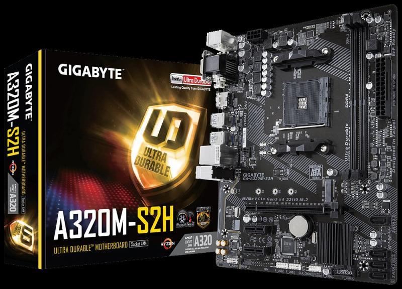 GIGABYTE GA-A320M-S2H AMD A320 AM4 DDR4 3200MHz DVI/HDMI Anakart