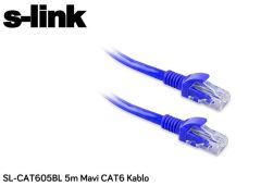 S-LINK CAT6 5M Mavi Network Kablosu SL-CAT605BL-M
