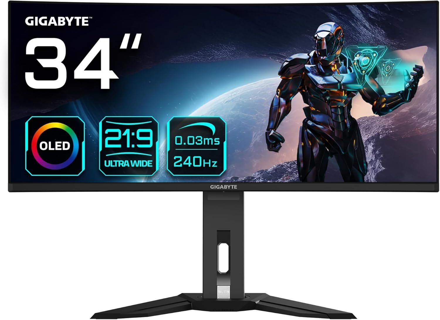 GIGABYTE MO34WQC2 34'' 3440×1440 240Hz QD-OLED 0.03ms Curved Gaming Monitör