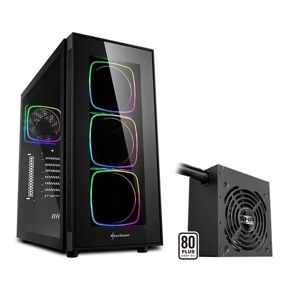 SHARKOON TG6RGB-SHP650V2 TG6 RGB MIDI TOWER Kasa + 650W 80+ ATX Güç Kaynağı