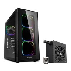 SHARKOON TG6RGB-SHP650V2 TG6 RGB MIDI TOWER Kasa + 650W 80+ ATX Güç Kaynağı