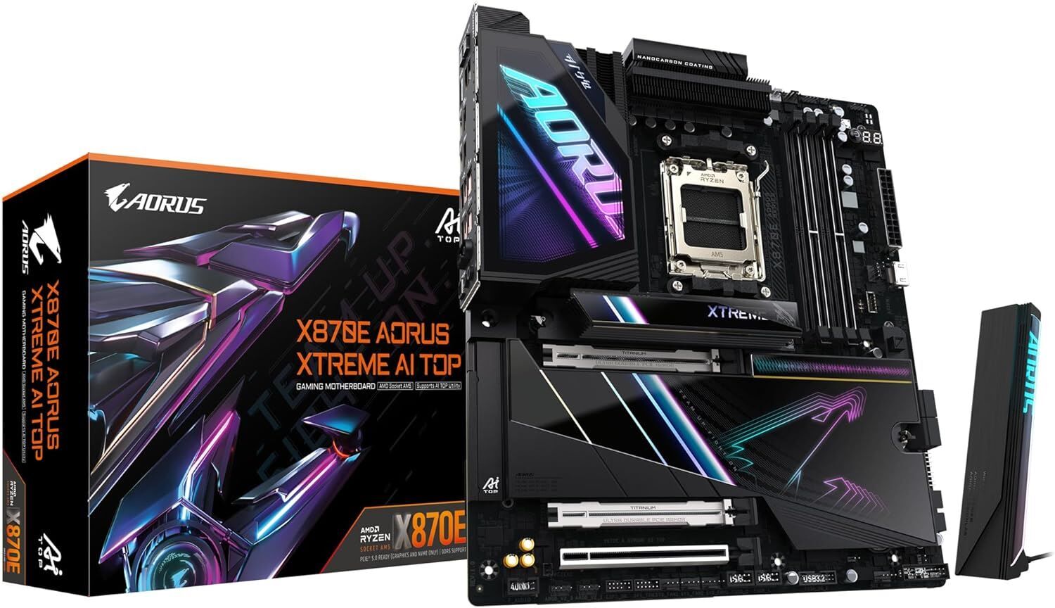 GIGABYTE X870E-A-XTR-AI-TOP 8800MHz OC DDR5 AM5 M.2 HDMI DisplayPort ATX Anakart