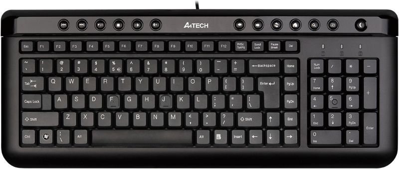 A4 TECH Kablolu USB Q Türkçe Multimedya X-Slim Siyah Klavye KL-40