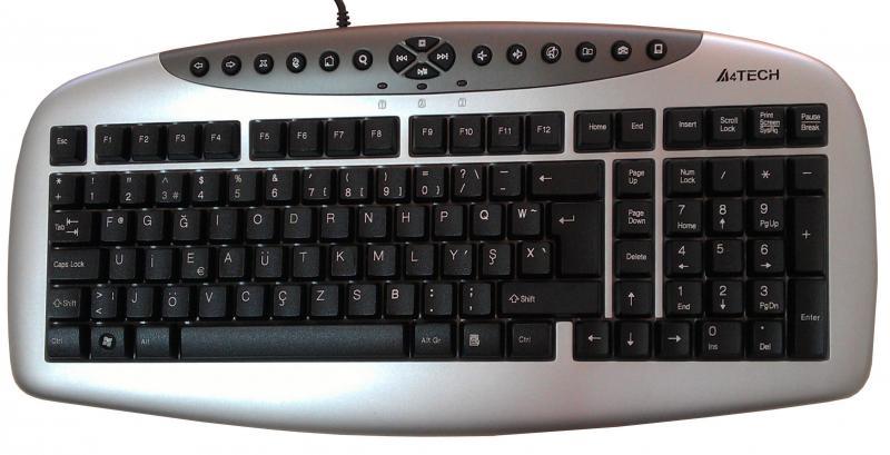 A4 TECH KB-21-FU Kablolu USB F Türkçe Multimedya Siyah/Gri Klavye