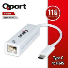 QPORT Type-C to RJ-45 Gigabit Network Converter Çevirici Q-TR45
