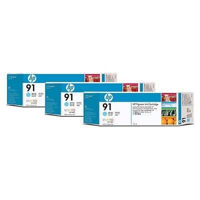 HP C9486A No 91 775ml 3'lü Paket Açık Mavi Kartuş
