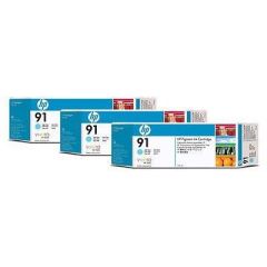 HP C9486A No 91 775ml 3'lü Paket Açık Mavi Kartuş