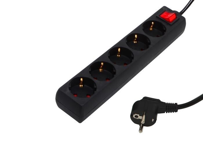 S-LINK 3m 5'li Akım Korumalı Siyah Grup Priz SPG8-5-30