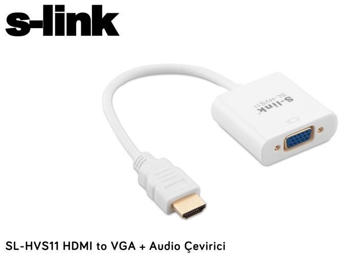 S-LINK HDMI TO VGA ÇEVİRİCİ + SESLİ MODEL SL-HVS11