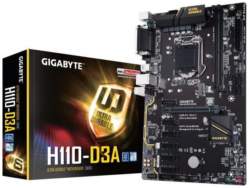 GIGABYTE GA-H110-D3A Intel H110 1151 DDR4 2400MHz VGA Anakart
