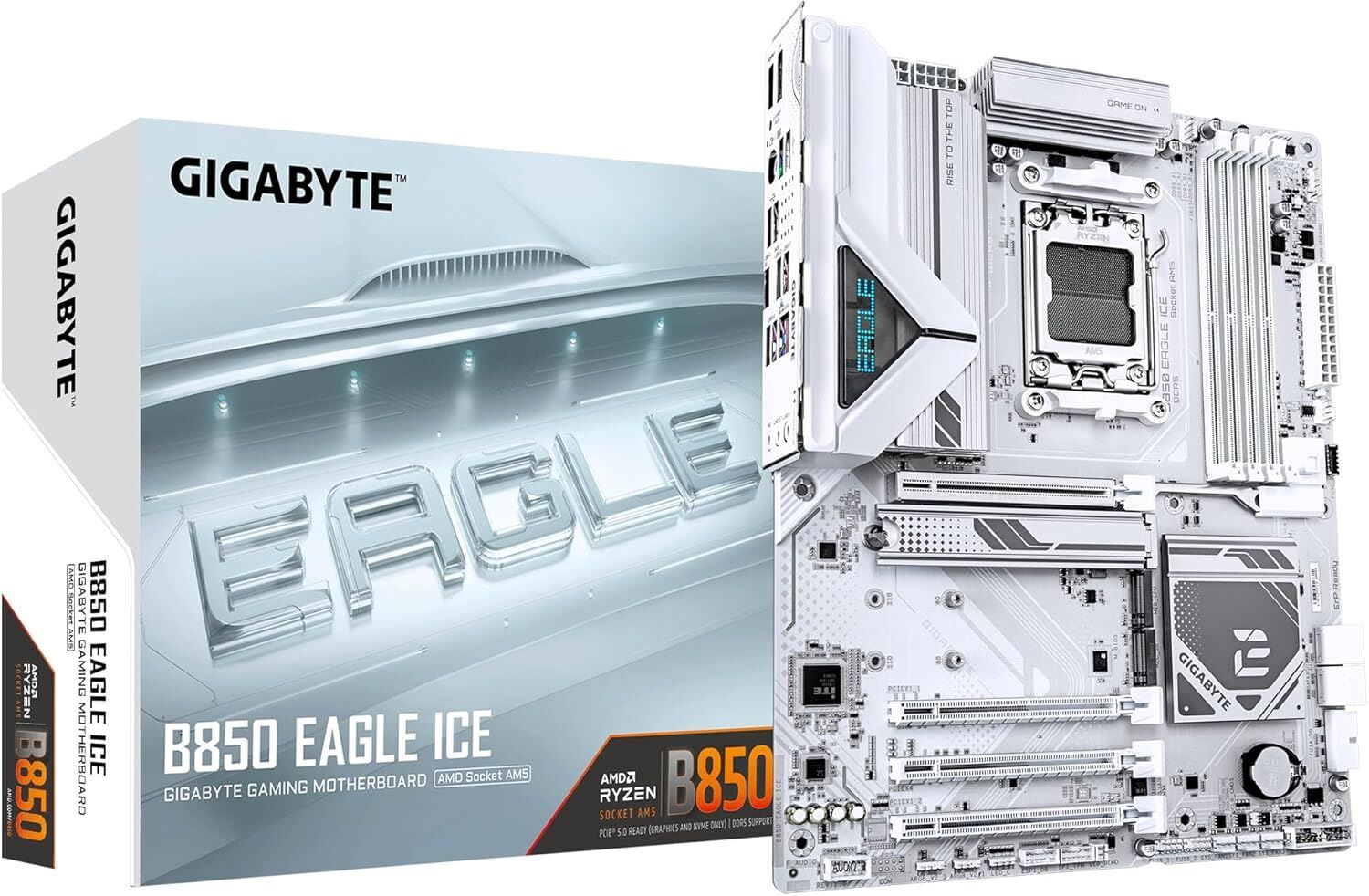 GIGABYTE B850-EAGLE-ICE 8200 MHz OC DDR5 AM5 M.2 HDMI DisplayPort ATX Anakart