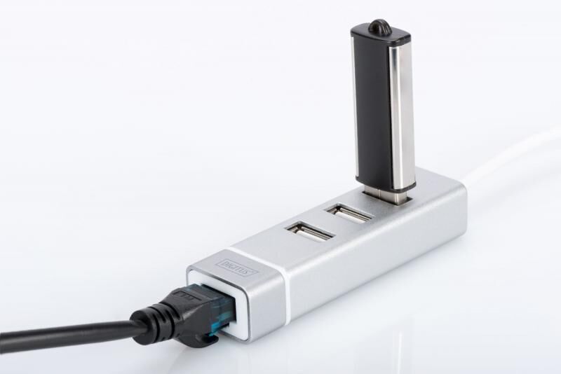 DIGITUS DA-70253 USB2.0 3-Port Hub Fast Ethernet LAN Çevirici