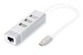 DIGITUS DA-70253 USB2.0 3-Port Hub Fast Ethernet LAN Çevirici