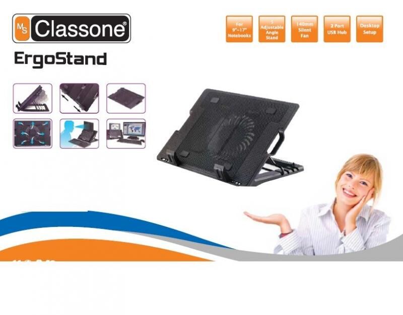 CLASSONE M25 10-17'' 5xYükseklik Ayarlı Siyah Notebook Soğutucu