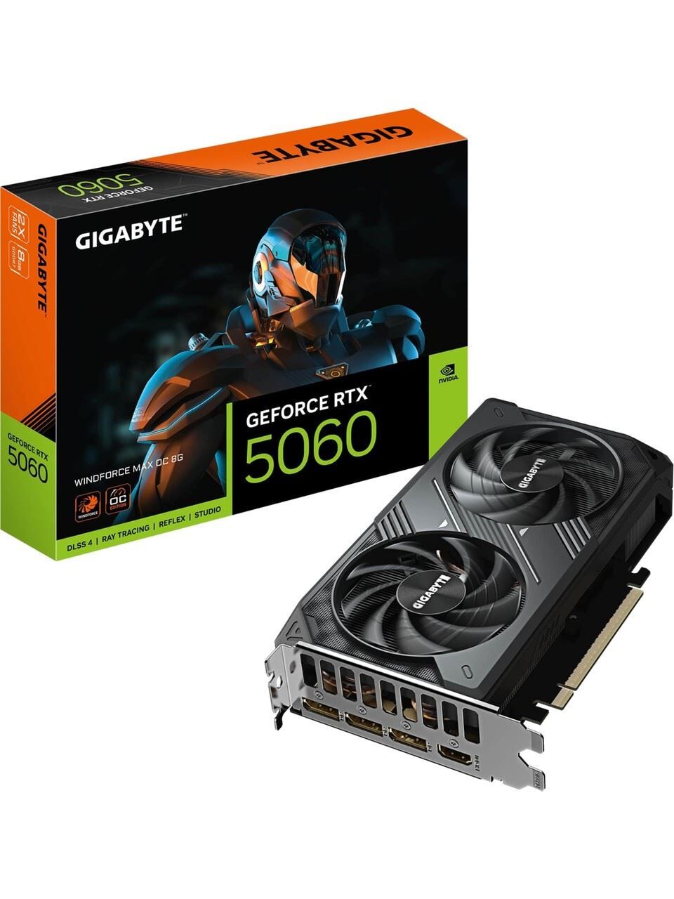 GIGABYTE GVN5060WF2MAXOC8GD VGA RTX5060 WINDFORCE 2 MAX OC 8GB 128B GDDR7 DP-HDMI EKRAN KARTI