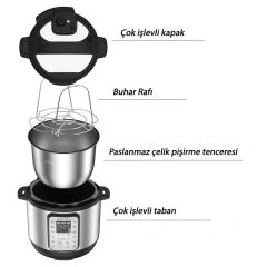 INSTANT 112-0184-01-EU Duo 6 Plus 9'u Bir Arada 5.7 Litre Basınçlı Pişirici