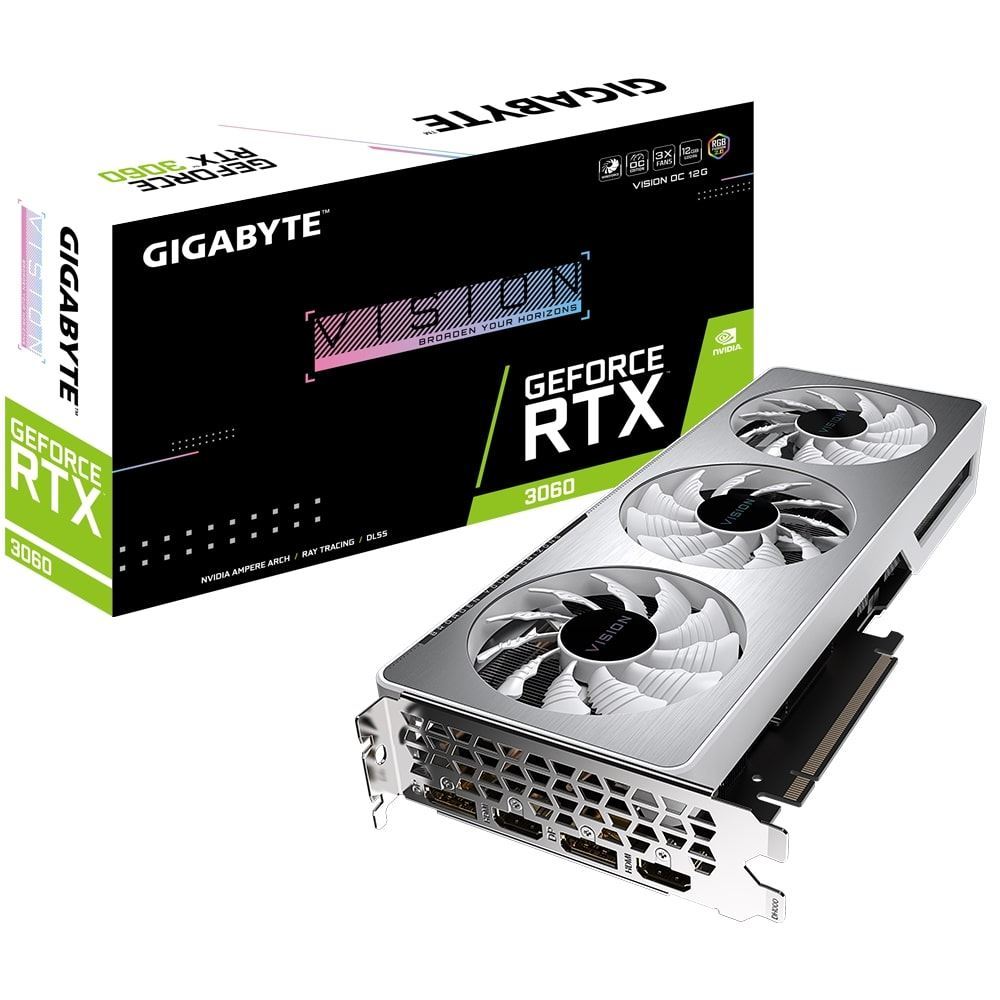 GIGABYTE GVN3060VISIONOC12G RTX3060 VISION OC 12GB 192BİT GDDR6 PCI-E 4.0 Ekran Kartı