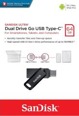 SANDISK SDDDC3-064G-G46 64GB Ultra Dual Drive Go Type-C USB3.2 Gen1 Flash Bellek Siyah