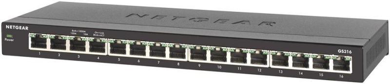 NETGEAR GS316-100PES 16 Portlu 10/100/1000 Gigabit Ethernet Tak Çalıştır Switch