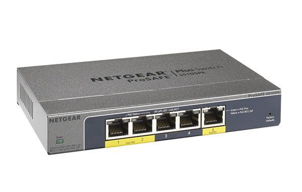 NETGEAR GS105PE-10000S 5 Portlu 10/100/1000 Switch