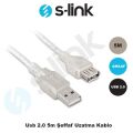 S-LINK 5m USB2.0 Şeffaf Uzatma Kablosu SL-AF2005