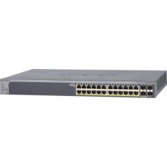 NETGEAR 24 Portlu 10/100/1000 Gigabit 4 dedicated SFP port, 24 Port PoE+ (384W)
