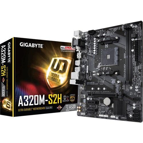 GIGABYTE A320M-S2H AMD A320 Soket AM4 DDR4 3200 MHzM.2 HDMI DVI VGA Anakart