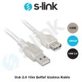 S-LINK 10m USB2.0 Şeffaf Uzatma Kablosu SL-AF2010