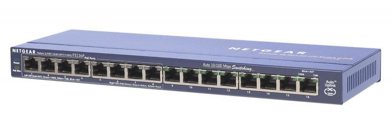 NETGEAR 16Port 10/100 8 Port  POE Switch