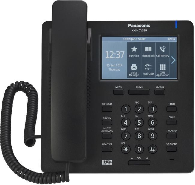 PANASONIC Kablolu Masaüstü Siyah IP SIP Telefon KX-HDV-330-SIYAH