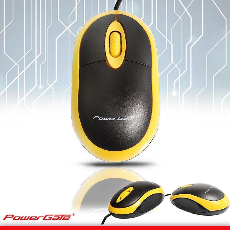 POWERGATE Kablolu USB Sarı,Siyah Mouse PG-E190-SR