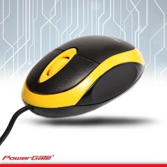 POWERGATE Kablolu USB Sarı,Siyah Mouse PG-E190-SR