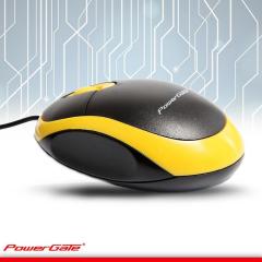 POWERGATE Kablolu USB Sarı,Siyah Mouse PG-E190-SR